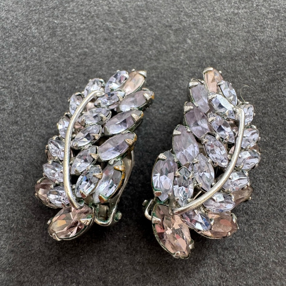 Sherman earrings lavender blue color crystals